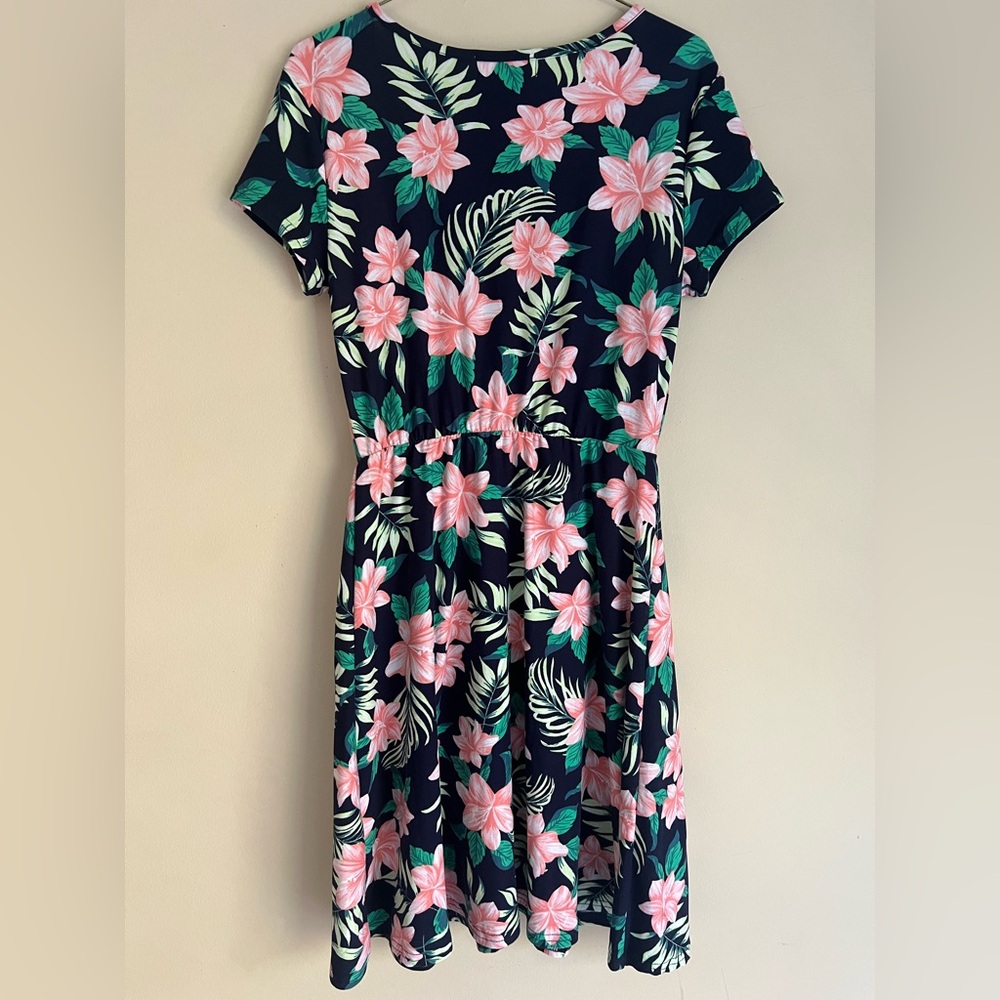 Derek Heart Black and Pink Floral Mini Dress - Picture 2 of 5